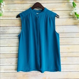 J. Crew Sleeveless Hidden Button Blouse